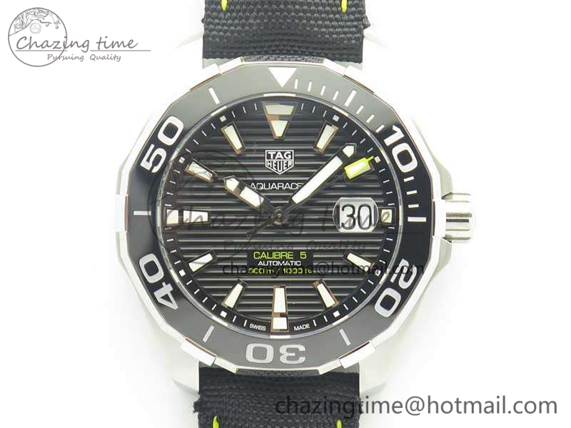Aquaracer-Calibre-43mm-SS-V6F-Best-Edition-Black-Textured-Dial-Ceramic-Bezel-On-Nylon-Strap-A2824