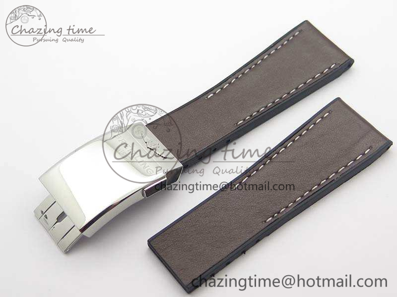 Breitling-Brown-Gummy-Rubber-Strap-24-20-Genuine-Clasp-3