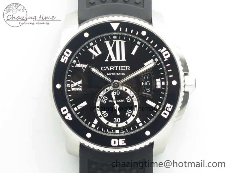 Calibre-De-Cartier-Diver-Black-JF-1-1-Best-Edition-On-Black-Rubber-Strap-A23J-4