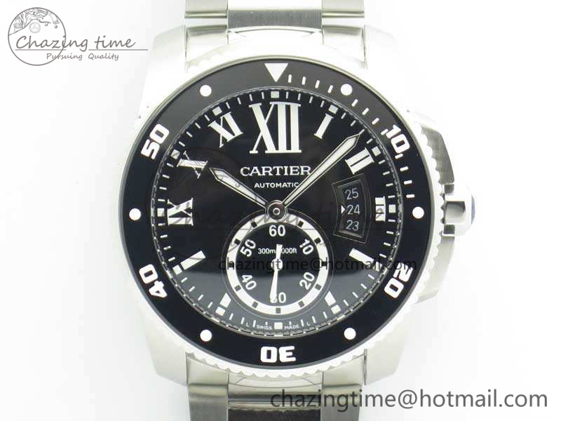 Calibre-De-Cartier-Diver-Black-JF-1-1-Best-Edition-On-SS-Bracelet-A23J