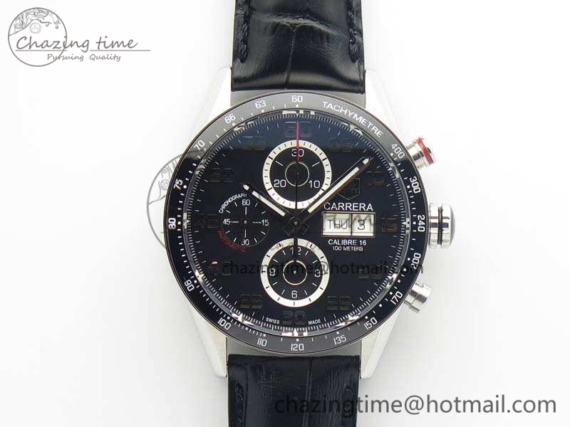 Carrera-Calibre-1887-Day-Date-SS-V6F-1-1-Best-Edition-Ceramic-Bezel-Black-Dial-On-Leather-Strap-A7750