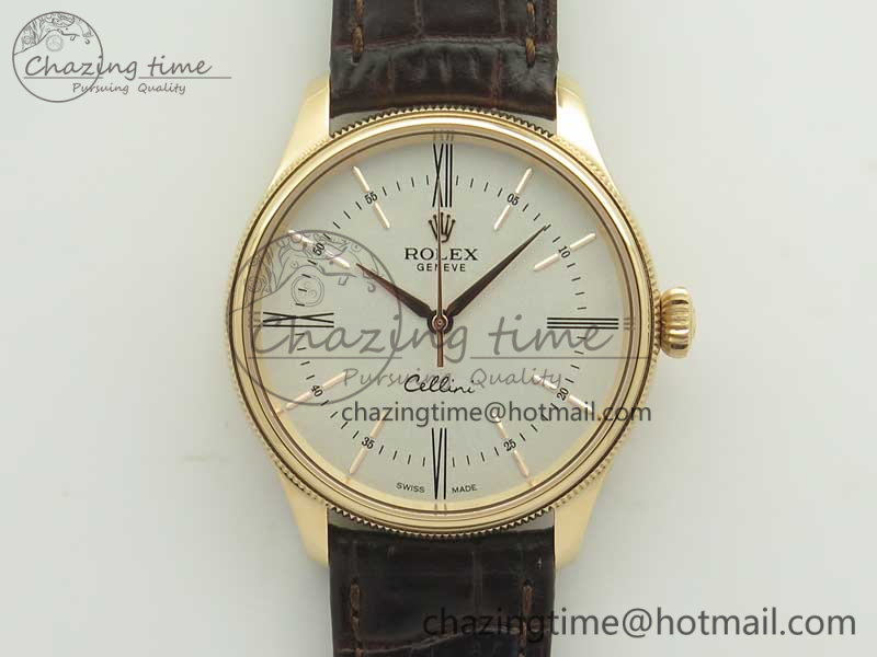 Cellini Time 50509 RG MKF Best Edition White Dial Roman Marker on Brown Leather Strap A3132 V4