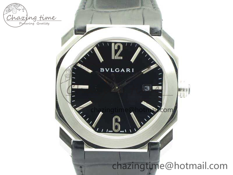 OCTO-SS-JL-1-1-Best-Edition-Black-Dial-On-Leather-Strap-BVL193-Free-Rubber-Strap