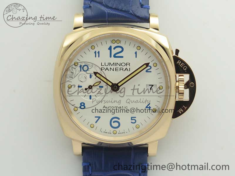 PAM756 Luminor Due VSF Best Edition White Dial on Blue Leather Strap AXXXIV