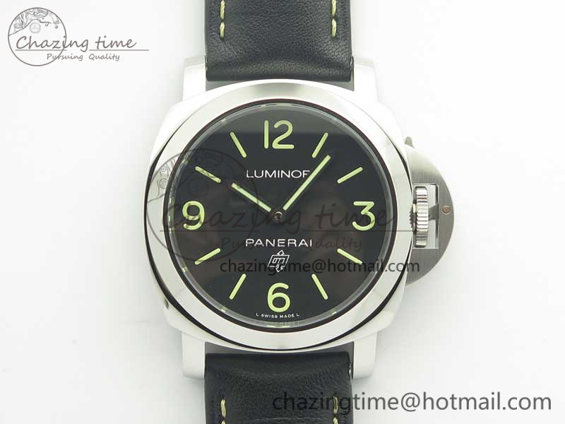 PAM773 Luminor Base Logo 3 Days Acciaio XF 1-1 Best Edition Black Dial On Black Leather Strap A6498