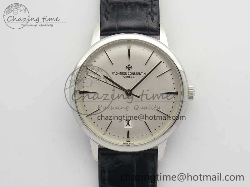Patrimony-85150-SS-MKF-1-1-Best-Edition-Silver-White-Dial-On-Black-Leather-MIYOTA-9015-to-Cal