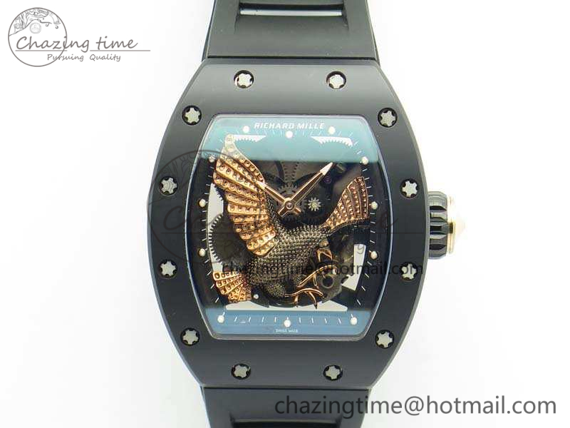 RM023-Ceramic-Case-KVF-Best-Edition-Eagle-Skeleton-Dial-RG-Crown-On-Rubber-Strap-MIYOTA8215