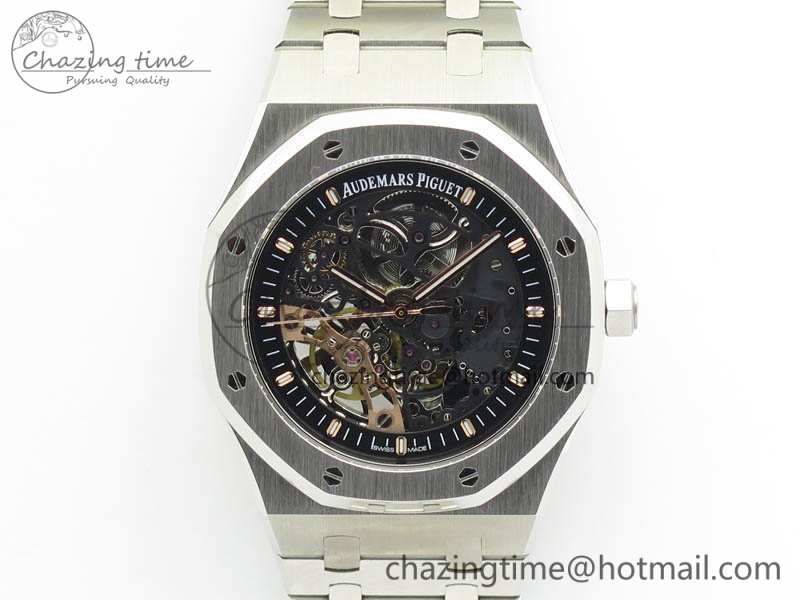 Royal-Oak-41mm-Double-Balance-wheel-Openworked-15407-SS-JF-1-1-Best-Edition-On-SS-Bracelet-A3132