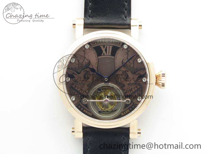 Speake-Marin-RG-Case-Rose-Gold-Dial-On-Black-Leather-Strap-Asian-EQ-Tourbillon-Free-Leather-Strap