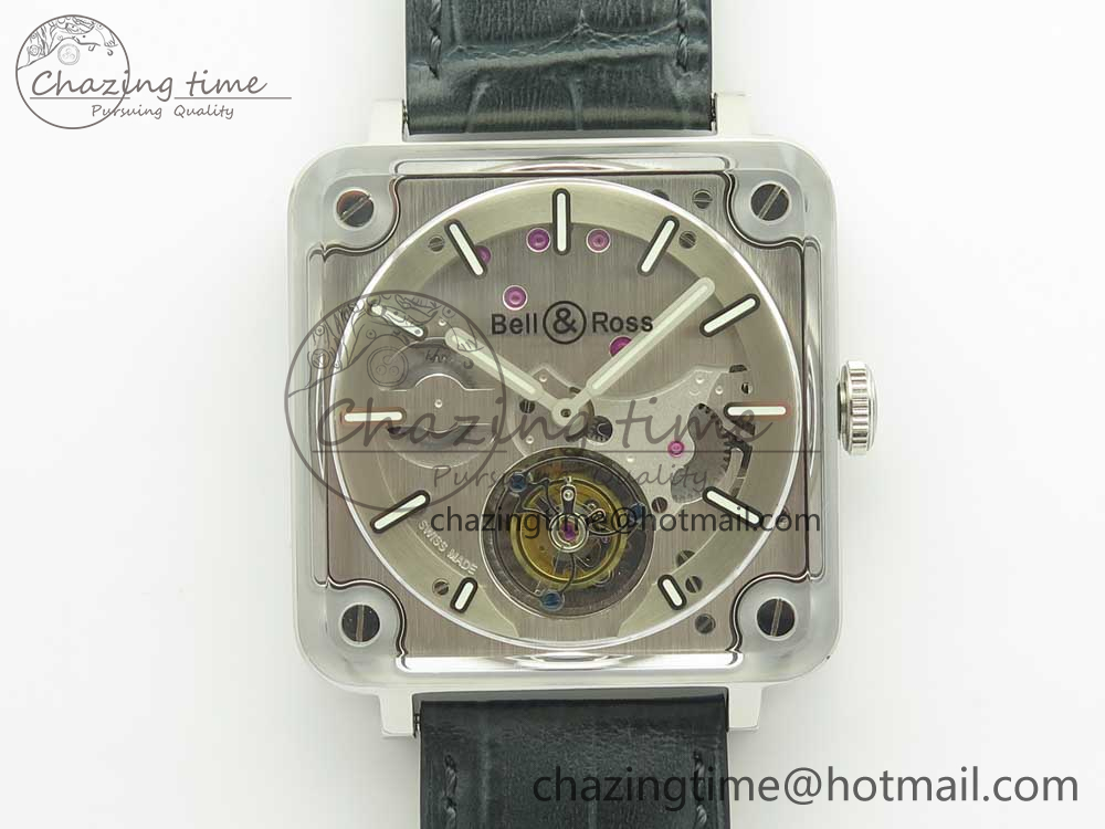 BR-X2 Sapphire Tourbillon BBR Best Edition Steel Dial on Gray Leather Strap