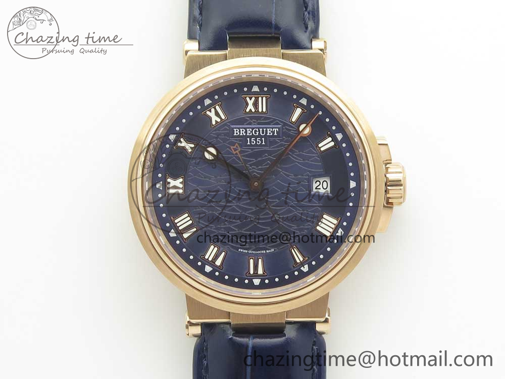 Marine 5517 RG V9F 1-1 Best Edition Blue Dial on Blue Leather Strap A23J-4